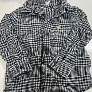GAP Black & White Plaid Button-Down Shirt